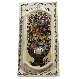 Santa Barbara Ceramic Design Illuminated Doorbell Plaque Floral Flowers Colorful